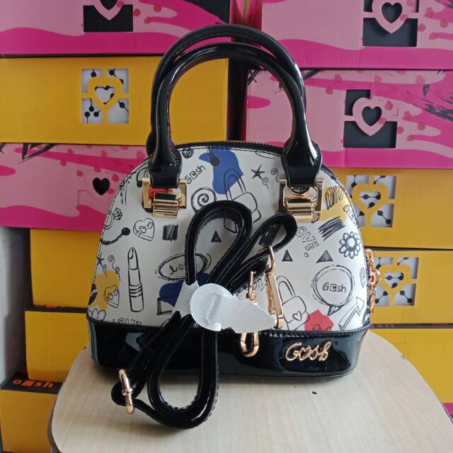 Detail Produk Tas Wanita Tas Top Handle Gosh Black And White